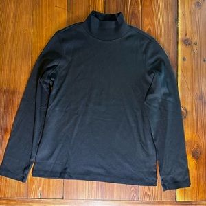 Women’s Pendleton Mock Turtleneck Cotton Shirt. Black Size Small